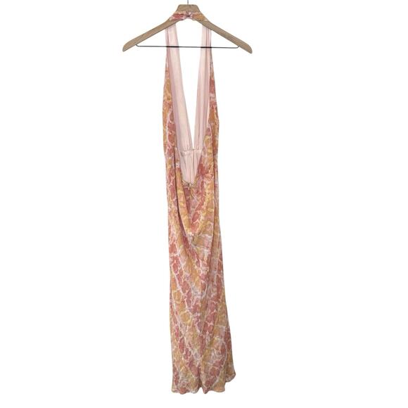 Lovers + Friends Women’s Zeta Halter Plunge Neckline Maxi Dress Size M Sundress - Picture 6 of 9